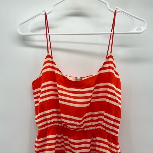 J. Crew orange white striped dress sleeveless size 2 spring 2013 blouson - Picture 2 of 8